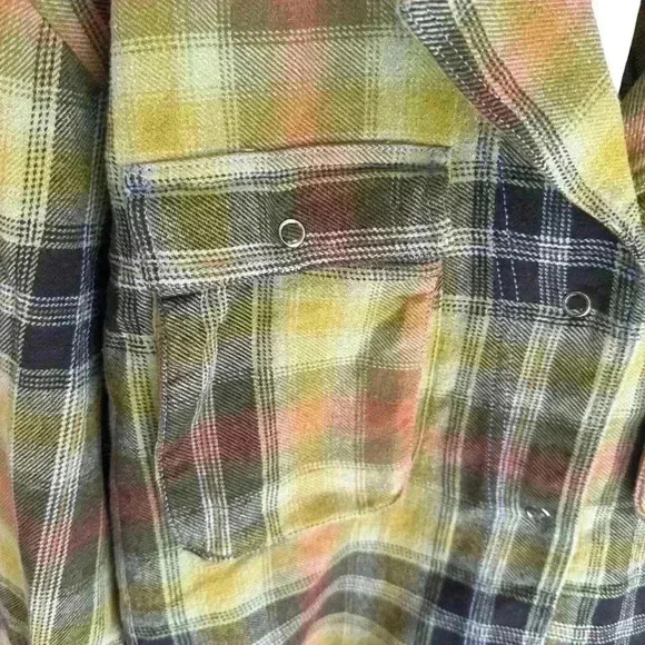 Free People We The Free Izzie Cargo Shirt Olive Combo NWOT Xs Shacket - Picture 4 of 10